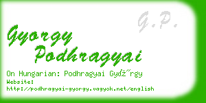 gyorgy podhragyai business card